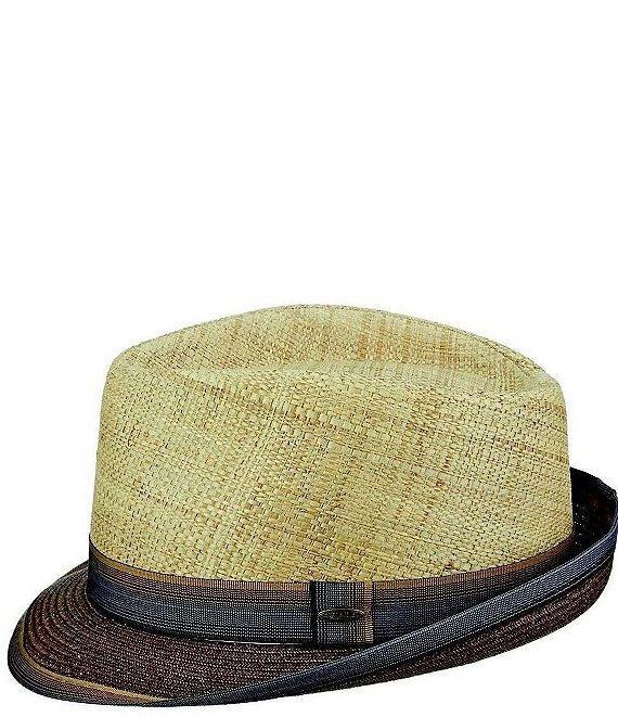 Dorfman Milano Scala Saint Louis Matte Raffia Straw Fedora 2#double; Brim Hat Product Image