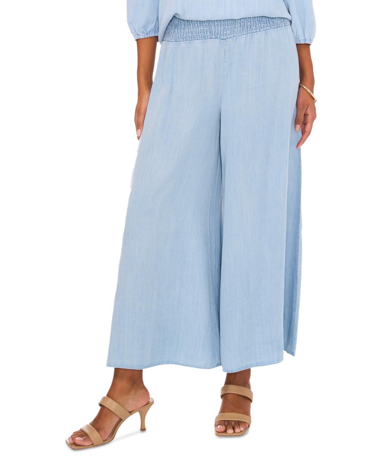 Sam & Jess Womens Challis Smocked-Waist Wide-Leg Pants Product Image
