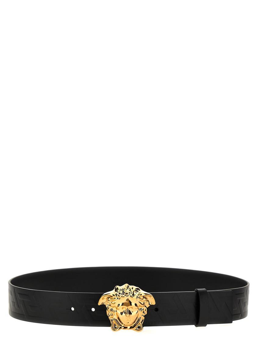 VERSACE La Medusa Leather Belt Man Belt Black Size 39.5 Calfskin Product Image
