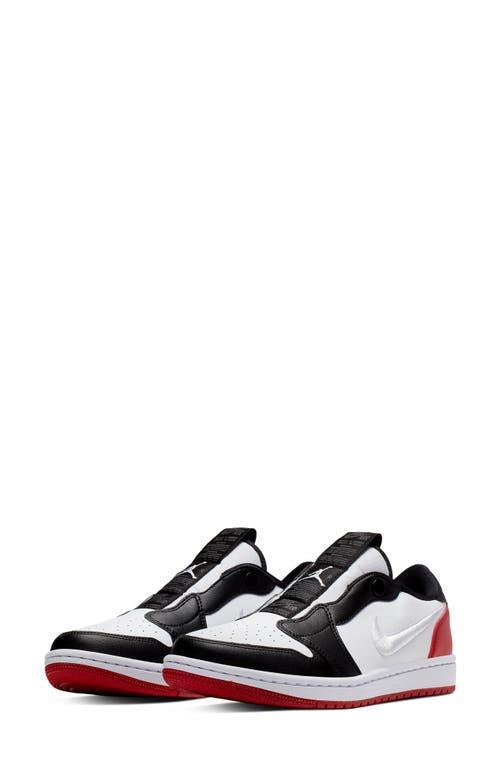 Jordan Womens Jordan Retro 1 Low Slip WMNS - Womens Basketball Shoes White/Black/Gym Red Product Image
