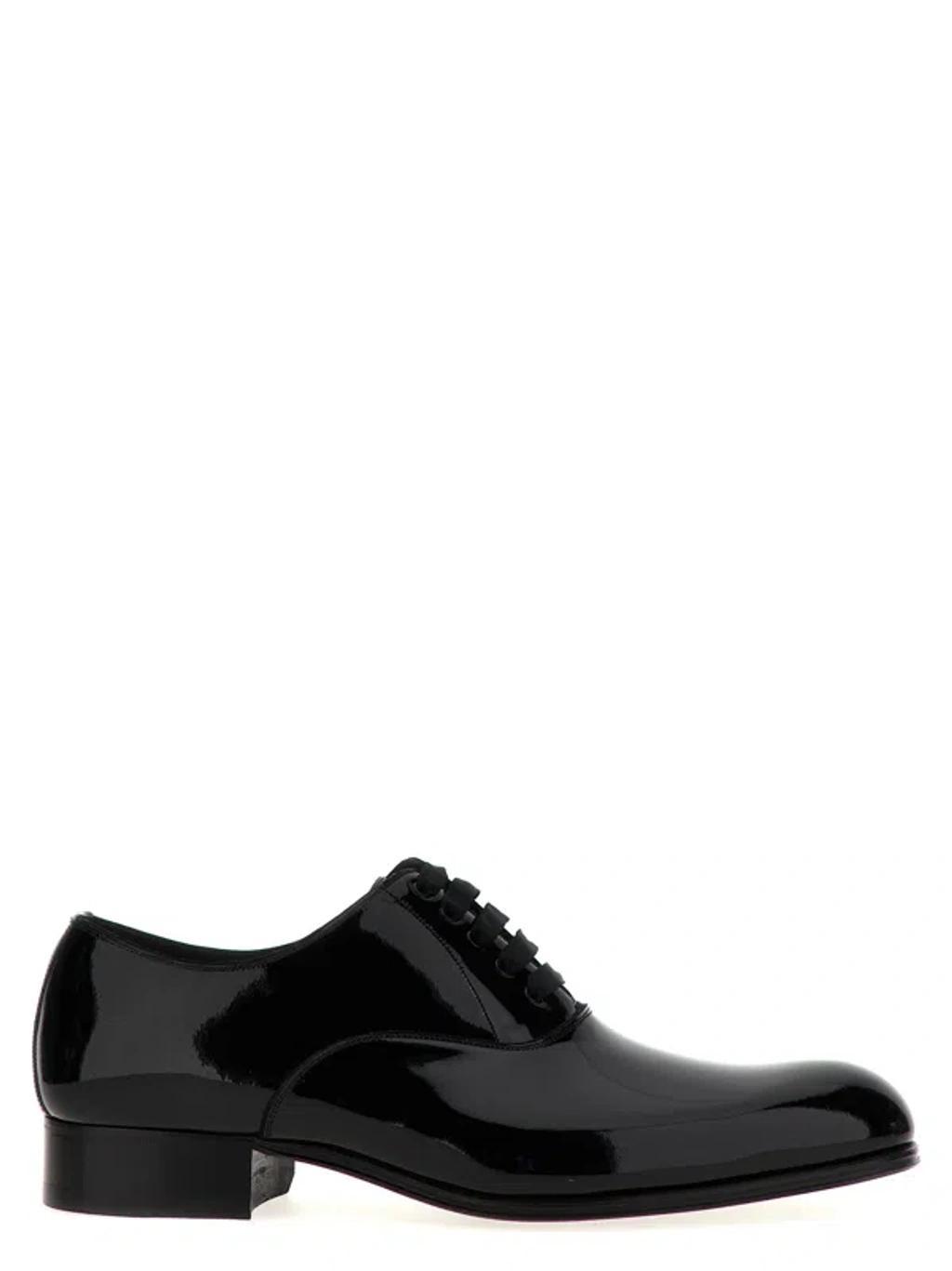 TOM FORD Patent Leather Derby Shoes In Black Product Image
