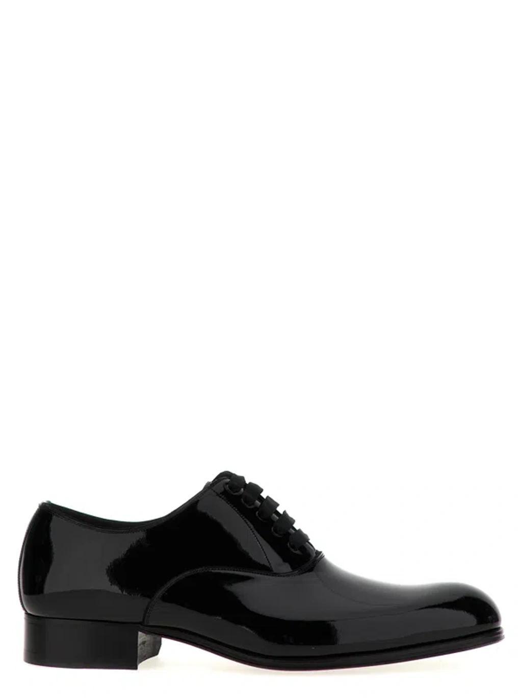 TOM FORD Patent Leather Derby Shoes In Black Product Image