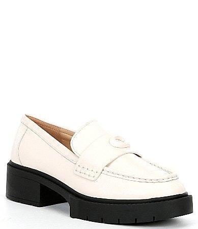 COACH Leah Leather Chunky Platform Loafers Product Image