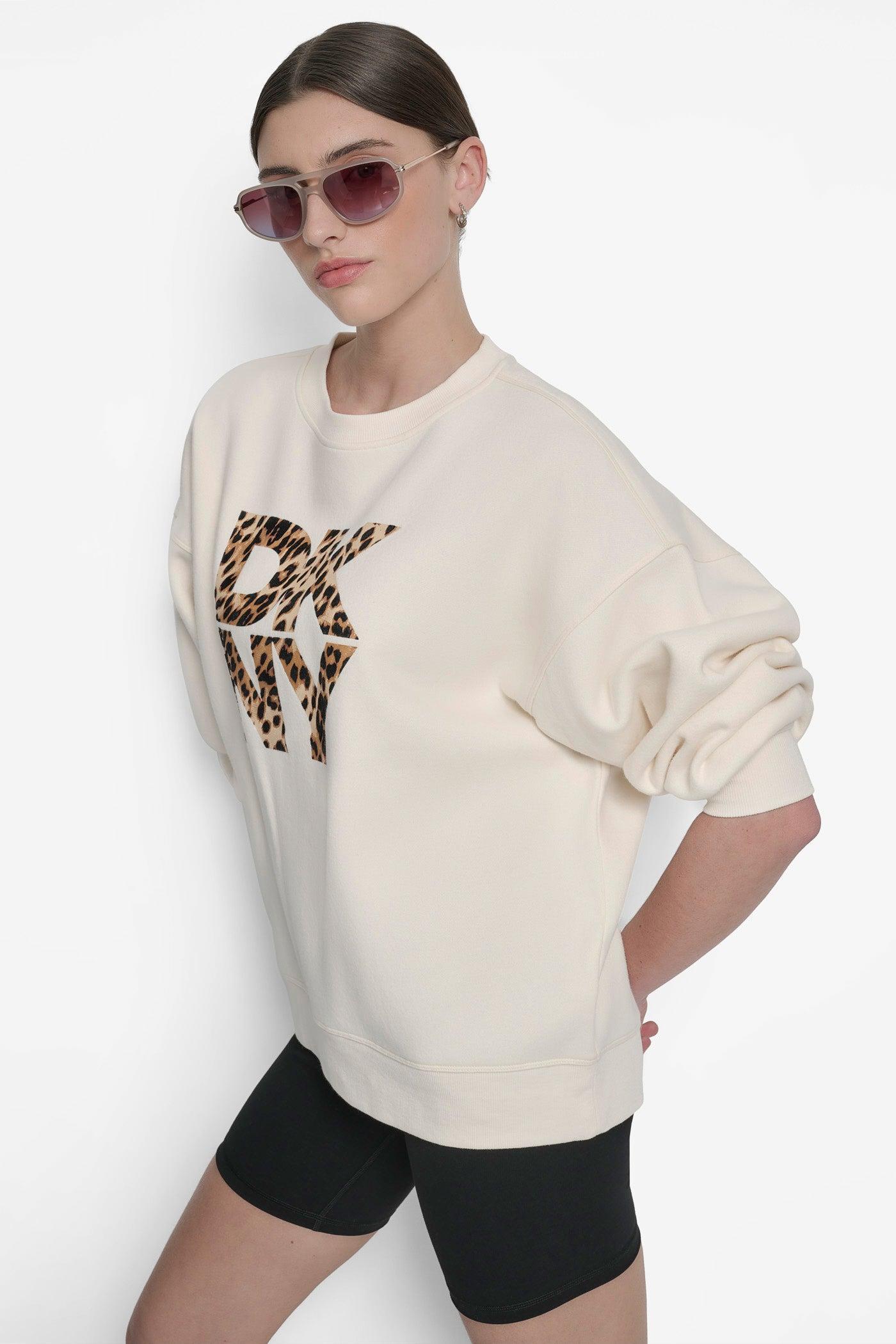 DKNY STACKED ANIMAL PRINT FLOCKING LOGO LONGLINE Product Image
