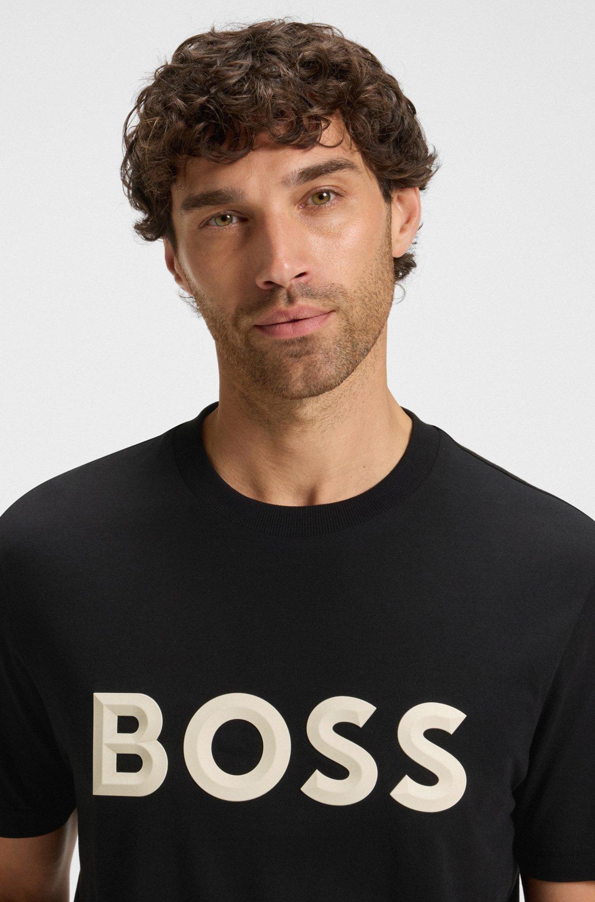 Cotton-jersey T-shirt with 3D logo Product Image