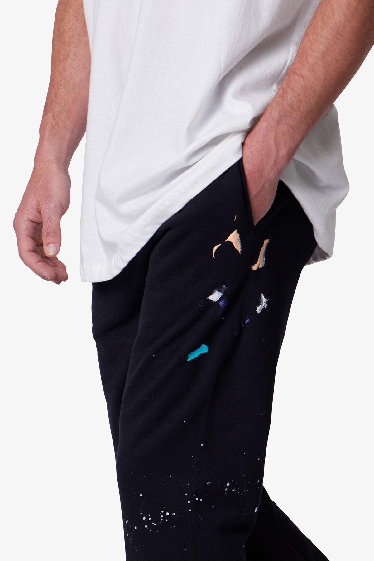 Contrast Bootcut Sweatpants - Black Product Image