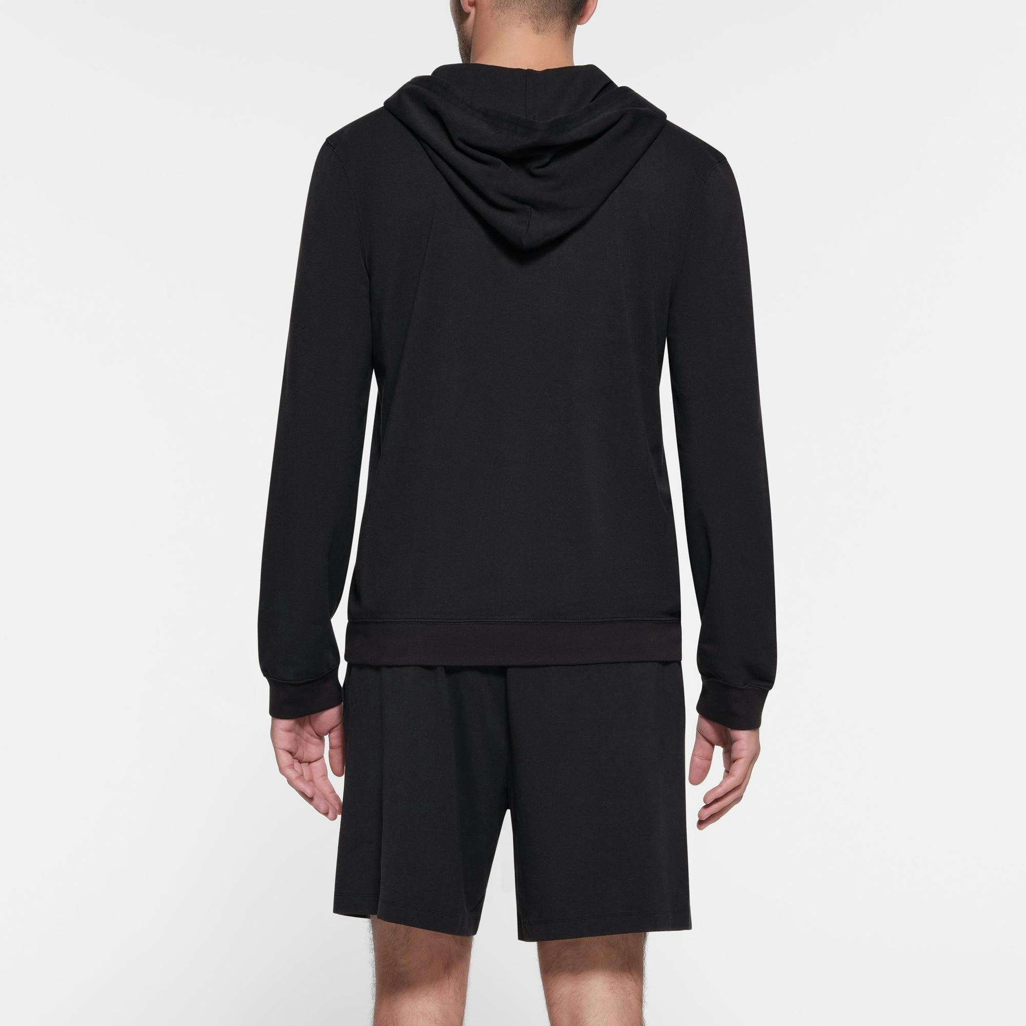 JERSEY LOUNGE MENS ZIP UP HOODIE | OBSIDIAN Product Image