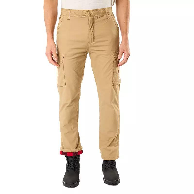 Men's Smith's Workwear Relaxed-Fit Print Fleece-Lined Cargo Canvas Pants, Size: 40 X 32, Brown Product Image