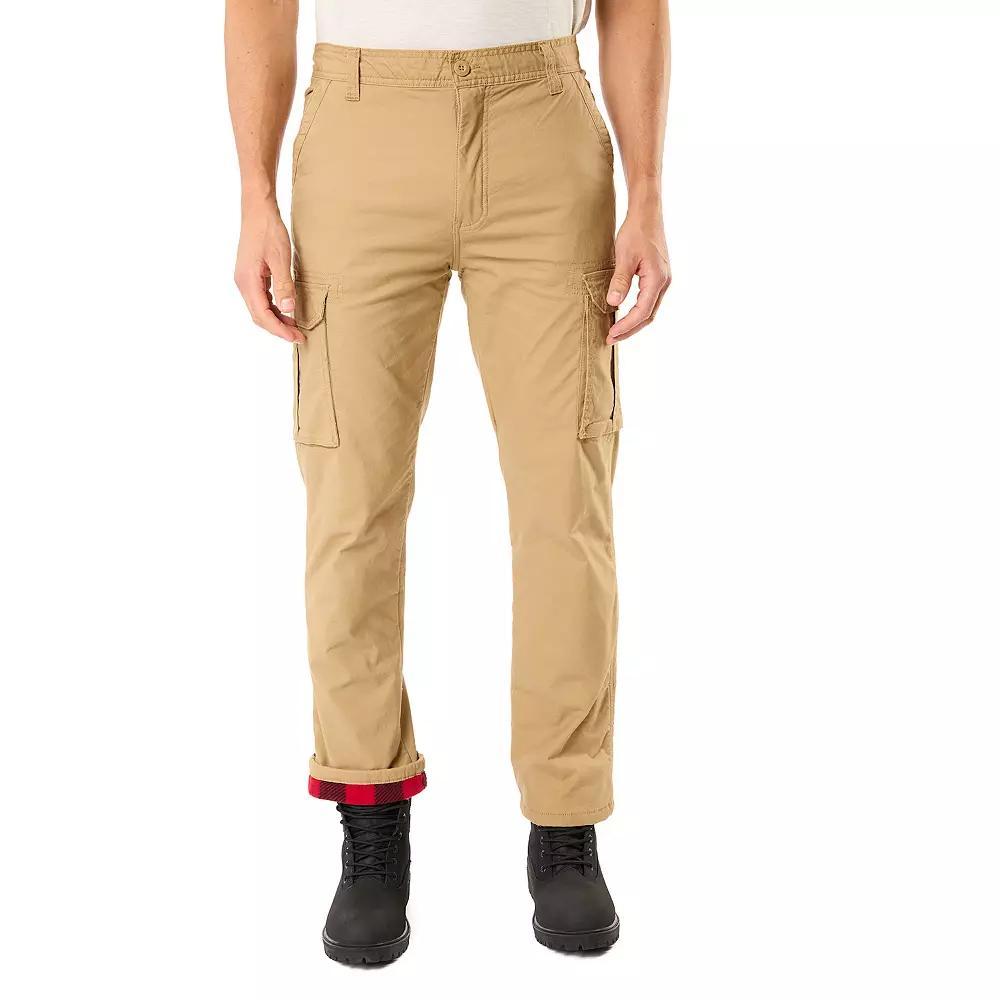 Men's Smith's Workwear Relaxed-Fit Print Fleece-Lined Cargo Canvas Pants, Size: 40 X 32, Brown Product Image