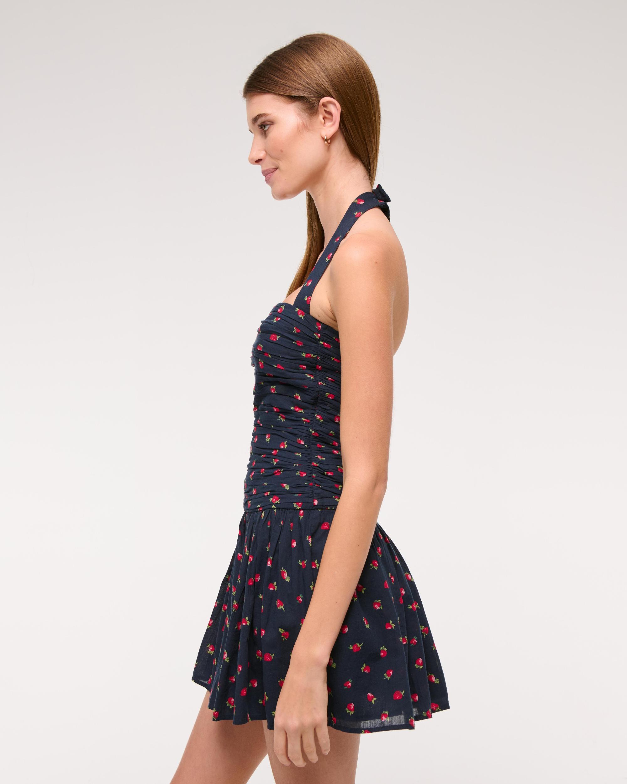 The A&F Emerson Drop-Waist Halter Mini Dress Product Image