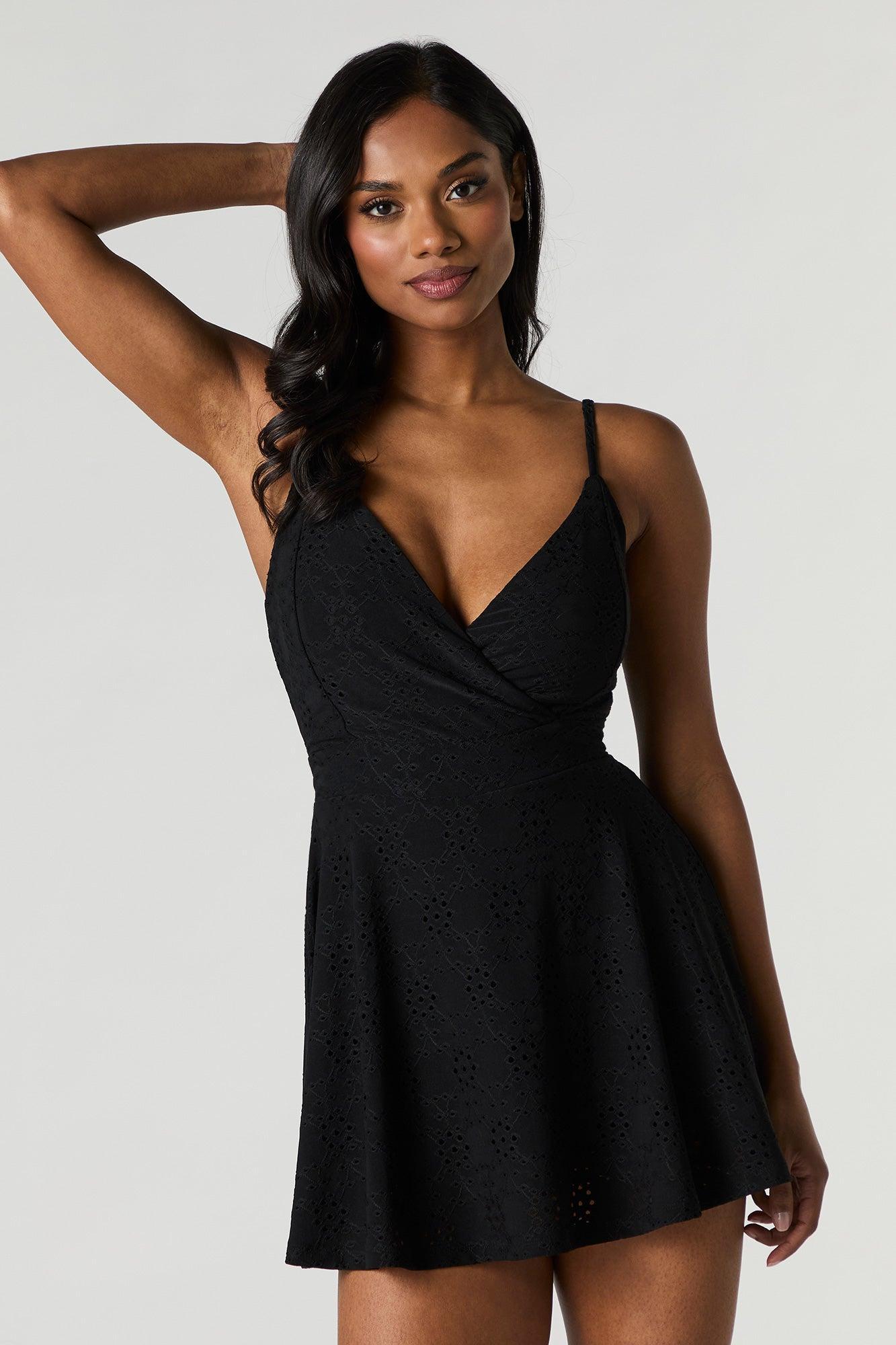 Eyelet Surplice Romper Female Product Image