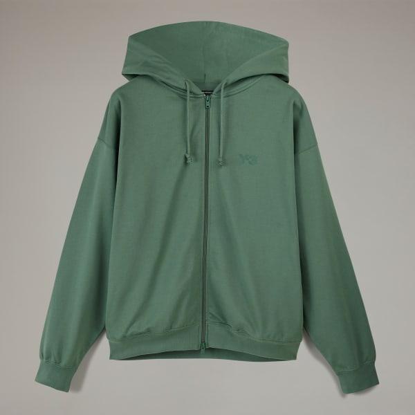 adidas Y-3 French Terry Zip Hoodie Green Oxide XS Mens Product Image