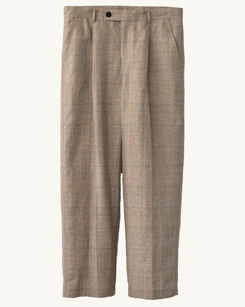 Plaid Linen Pleated Trouser Product Image