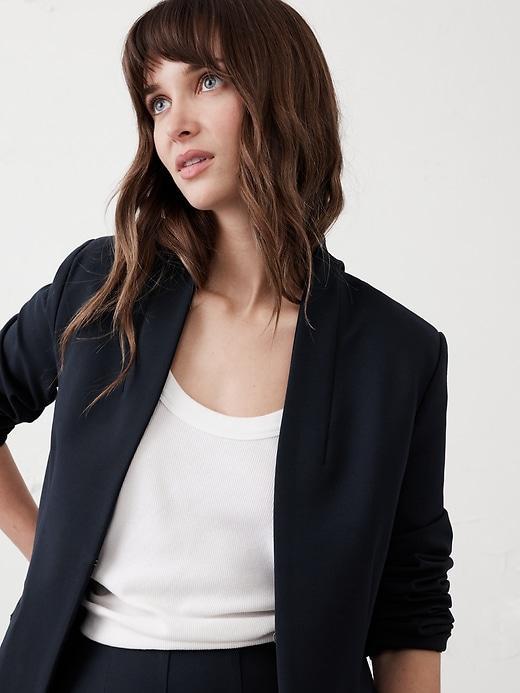 Ponte Collarless Blazer Product Image