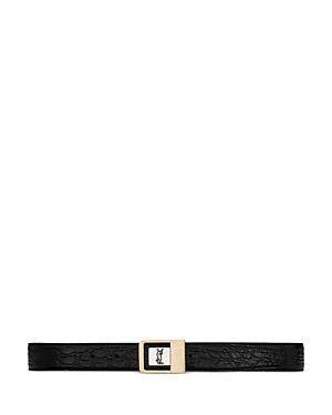 Womens LA 66 Mixed Metal Buckle Belt in Crocodile-Embossed Leather Product Image