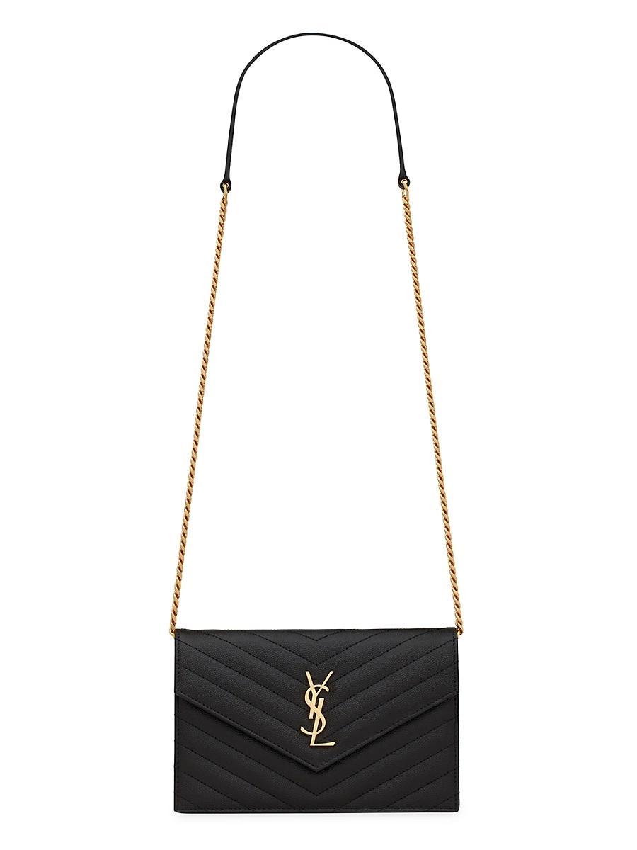 Womens Cassandre Envelope Chain Wallet in Grain De Poudre Leather Product Image