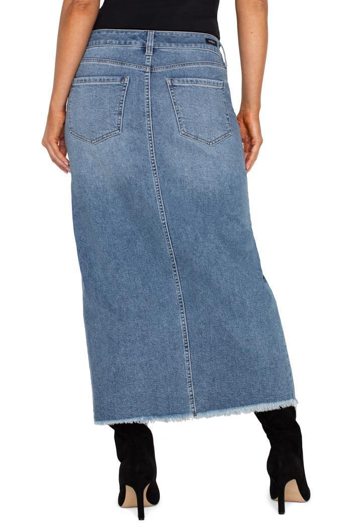 5-pkt frnt slit maxi skrt w/ fray hem 34.5ins Product Image