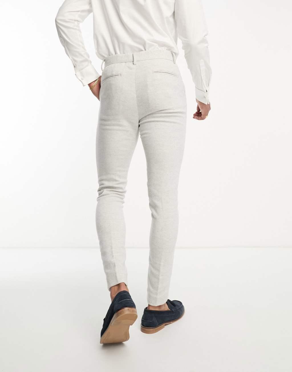 ASOS DESIGN Wedding skinny wool mix suit pants Product Image
