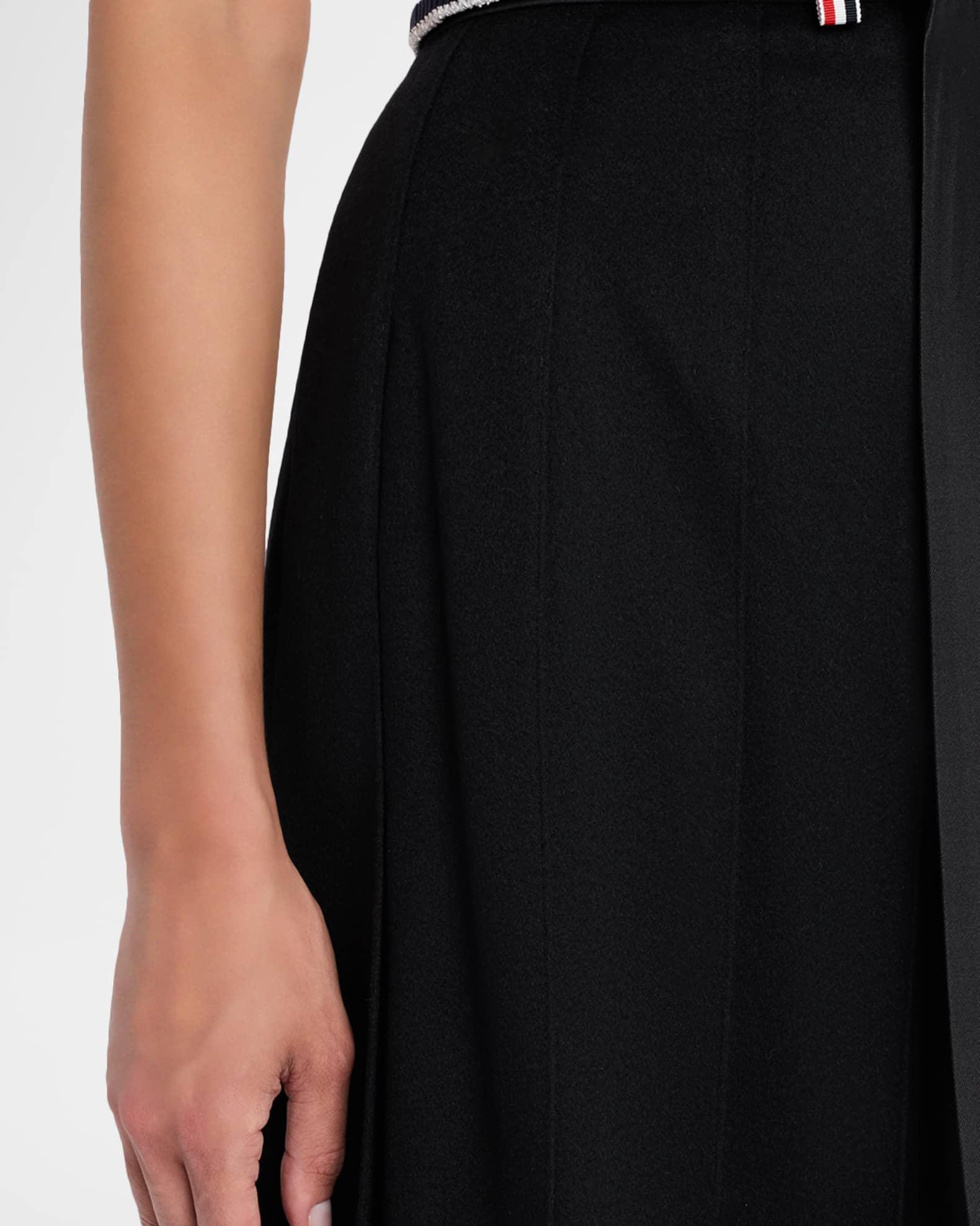 Asymmetric Mixed-Media Pleated Skirt  Product Image