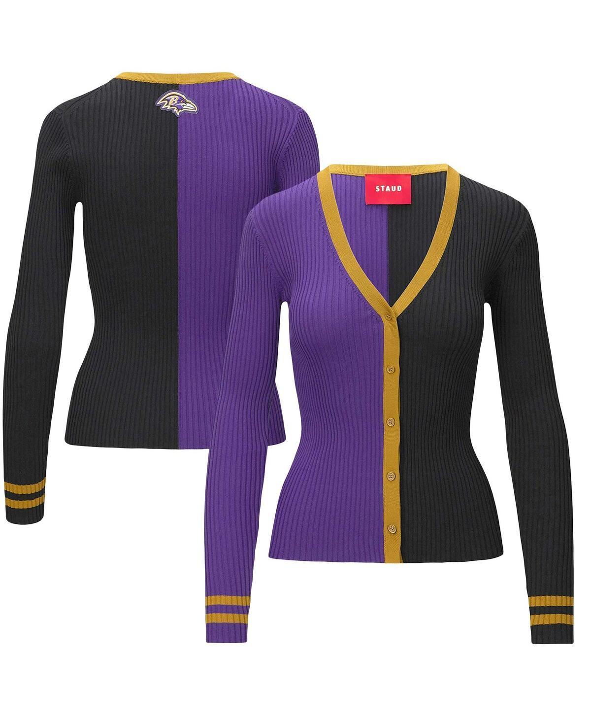 Women's STAUD Purple/Black Baltimore Ravens Cargo Sweater, Size: XL Product Image