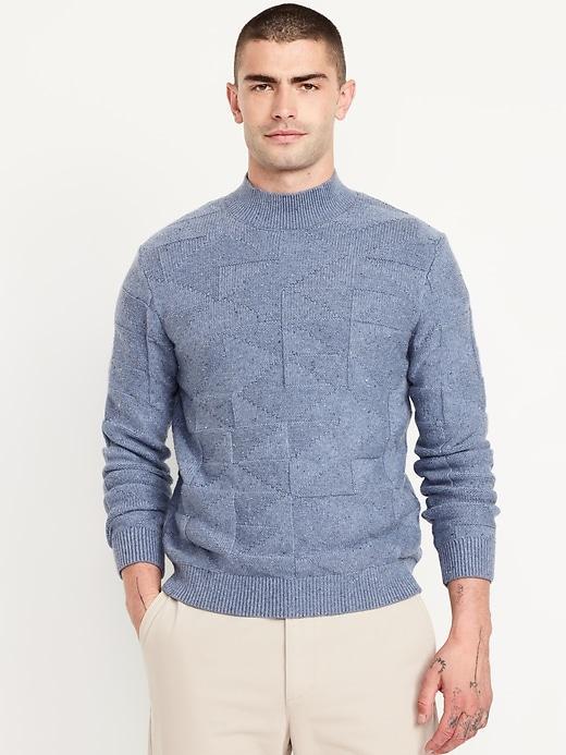 Mock-Neck Neps Sweater Product Image