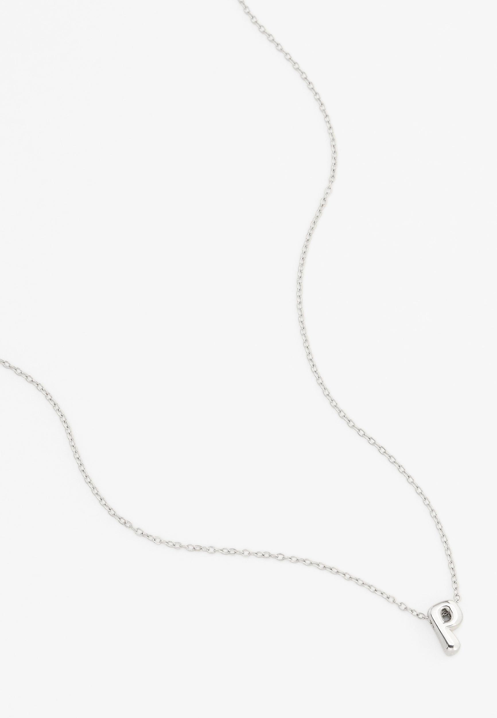 Silver Bubble Initial Pendant Necklace Product Image