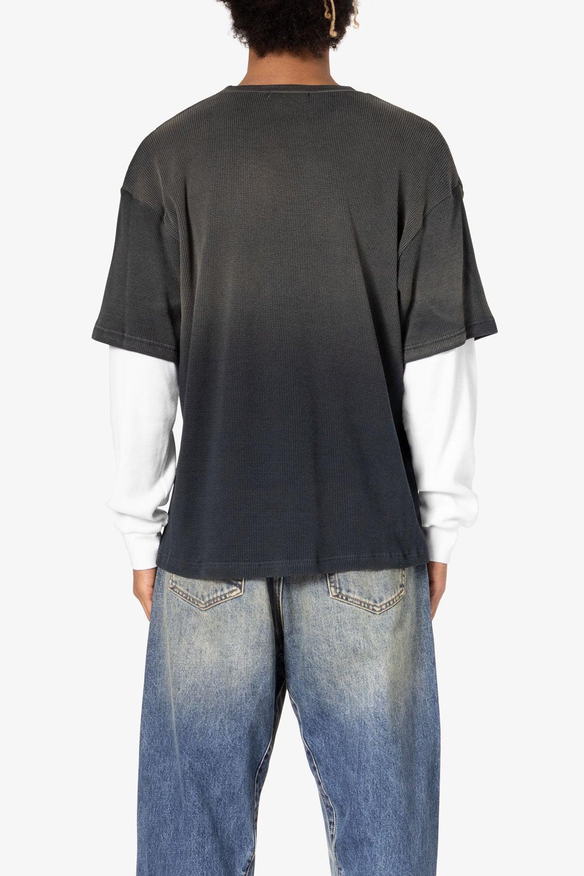 Sprayed Thermal L/S Tee - Black/White Product Image