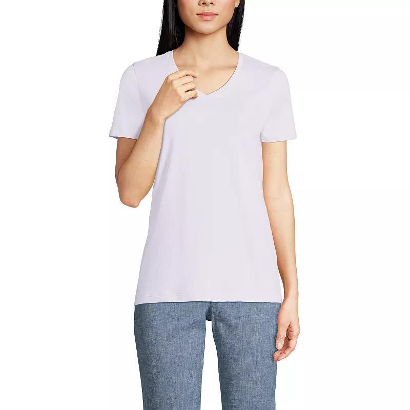Petite Lands' End Relaxed-Fit Supima Cotton V-Neck Tee, Women's, Size: XS Petite, Simply Yellow Product Image