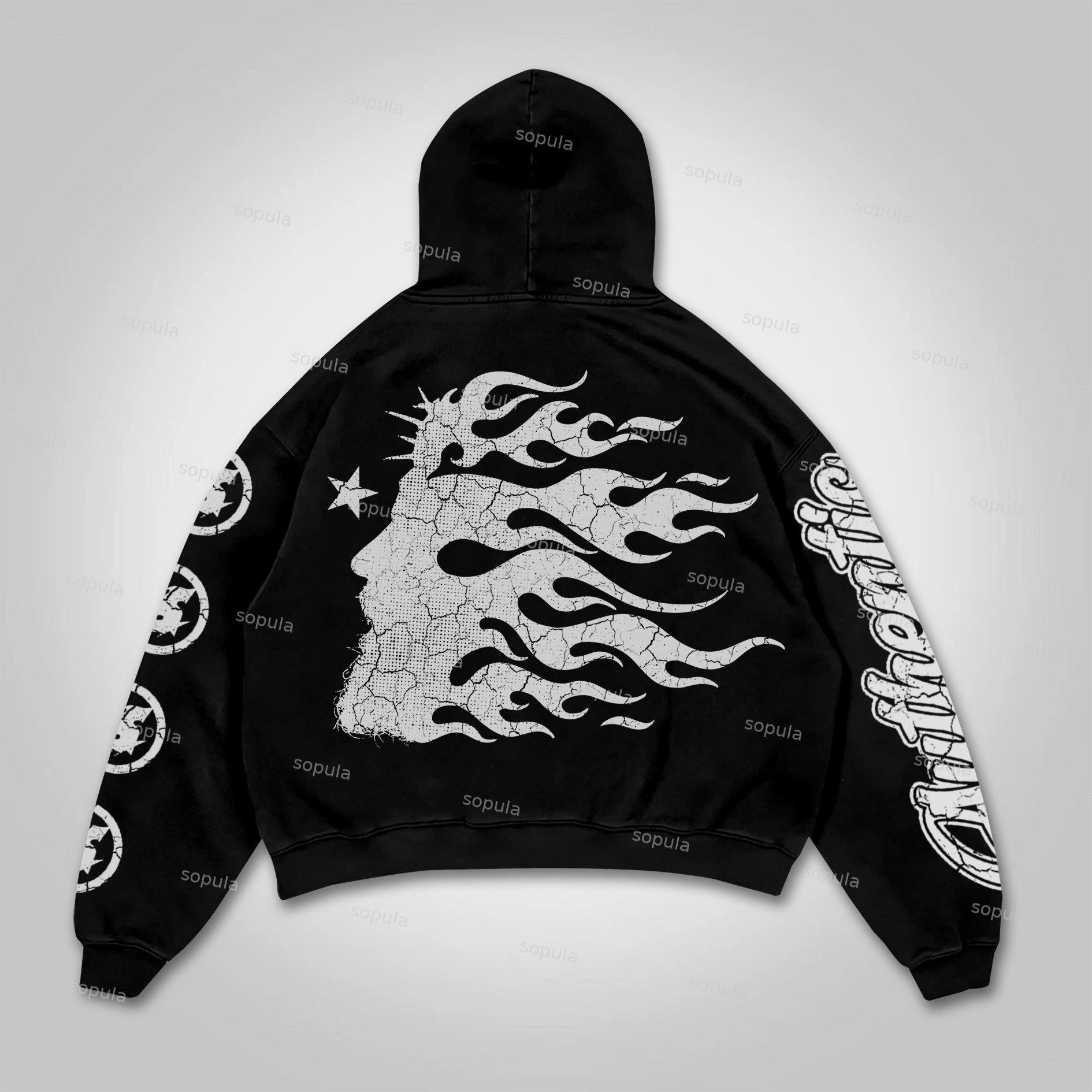 Men's Real Wise Vintage Graphic Cotton Hoodie Product Image