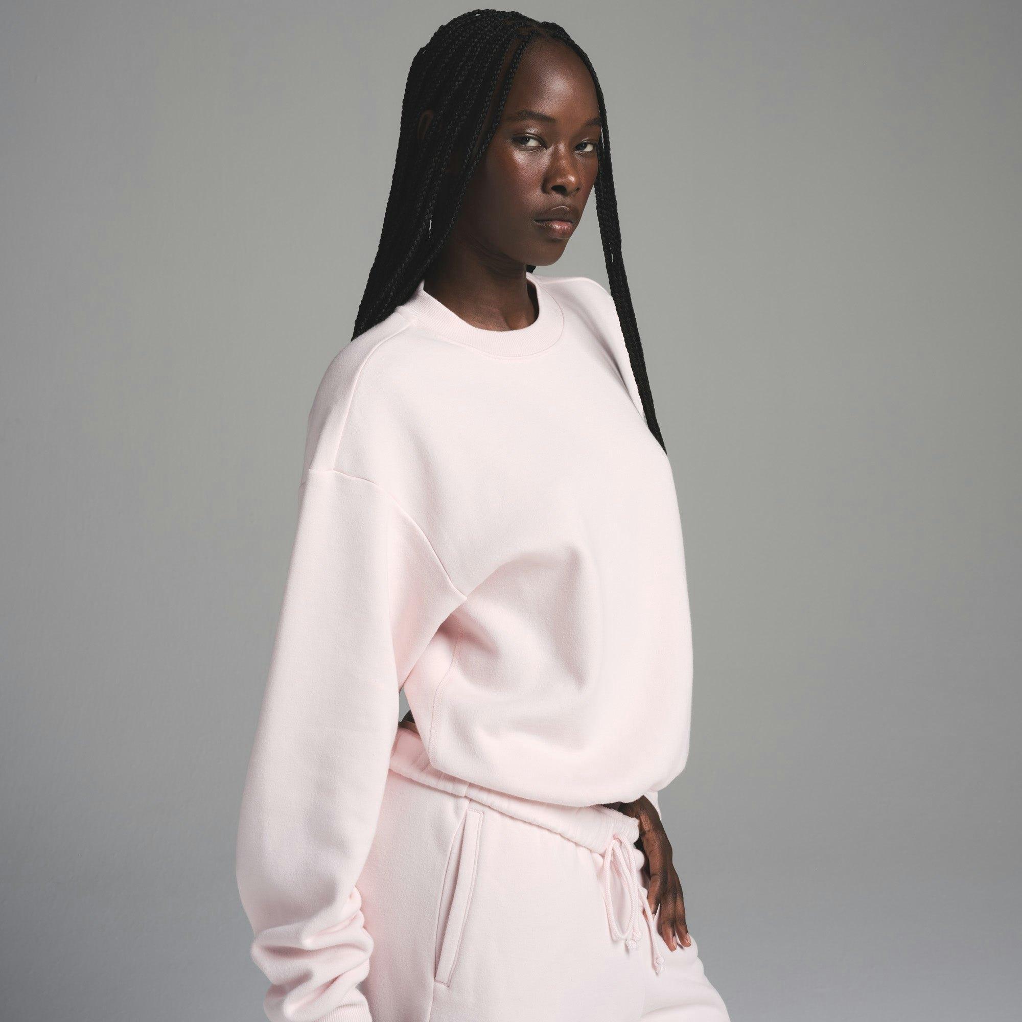 COTTON FLEECE CLASSIC CREWNECK | BARELY PINK Product Image