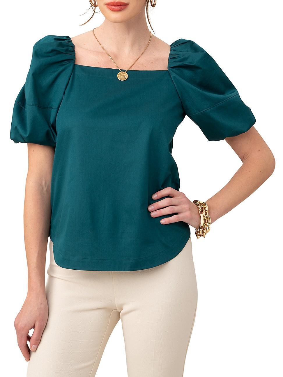 Womens Chelsea Puff-Sleeve Cotton Top Product Image