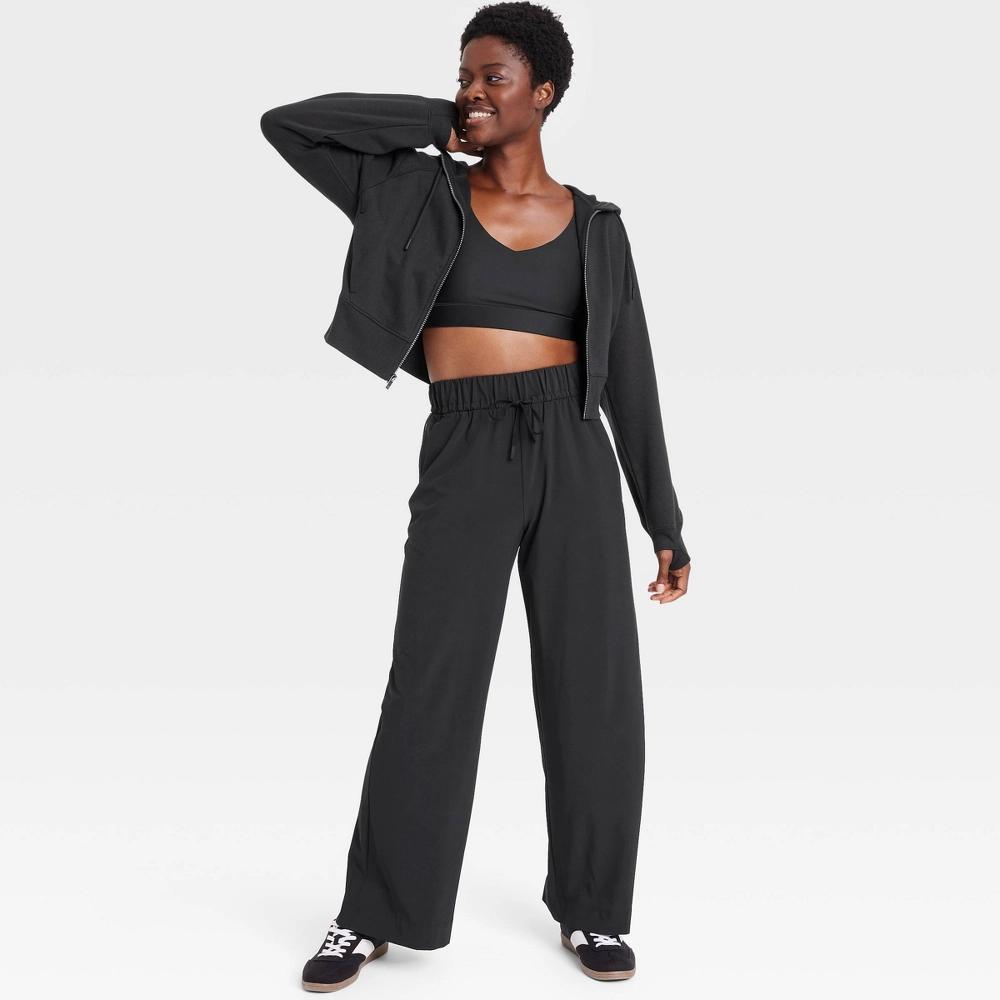 Womens Active Light High-Rise Wide Leg Pants - All In Motion Black XS Product Image