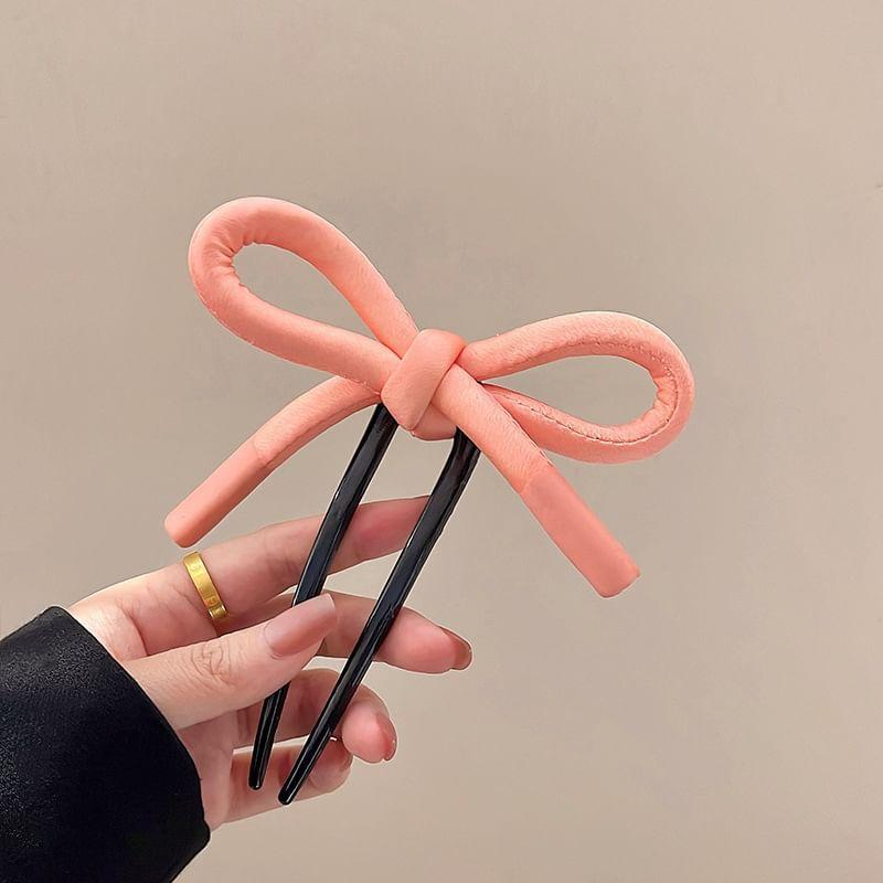 Bow Fabric Plastic Hair Stick Product Image