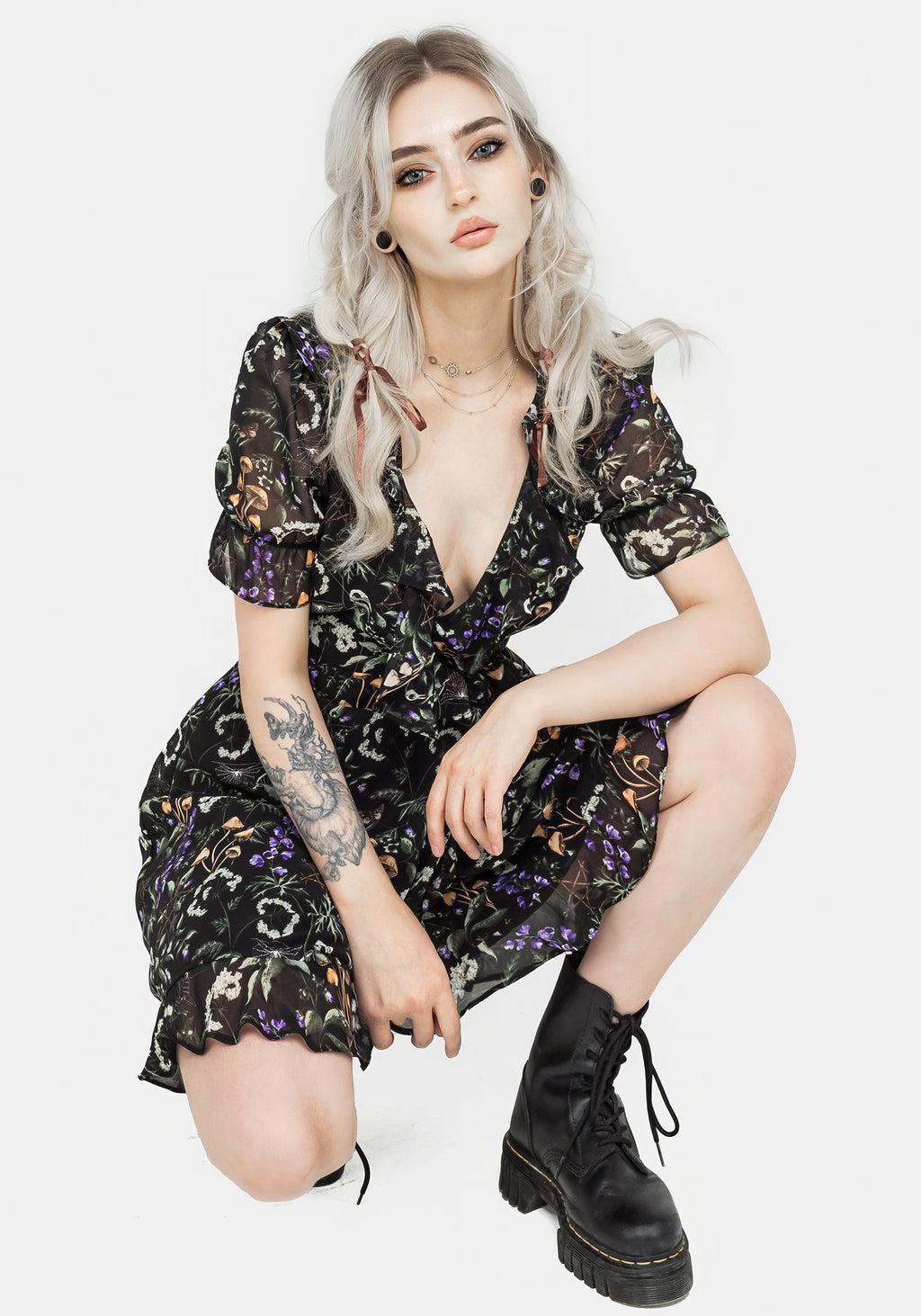 Vesna Chiffon Mini Wrap Dress Product Image