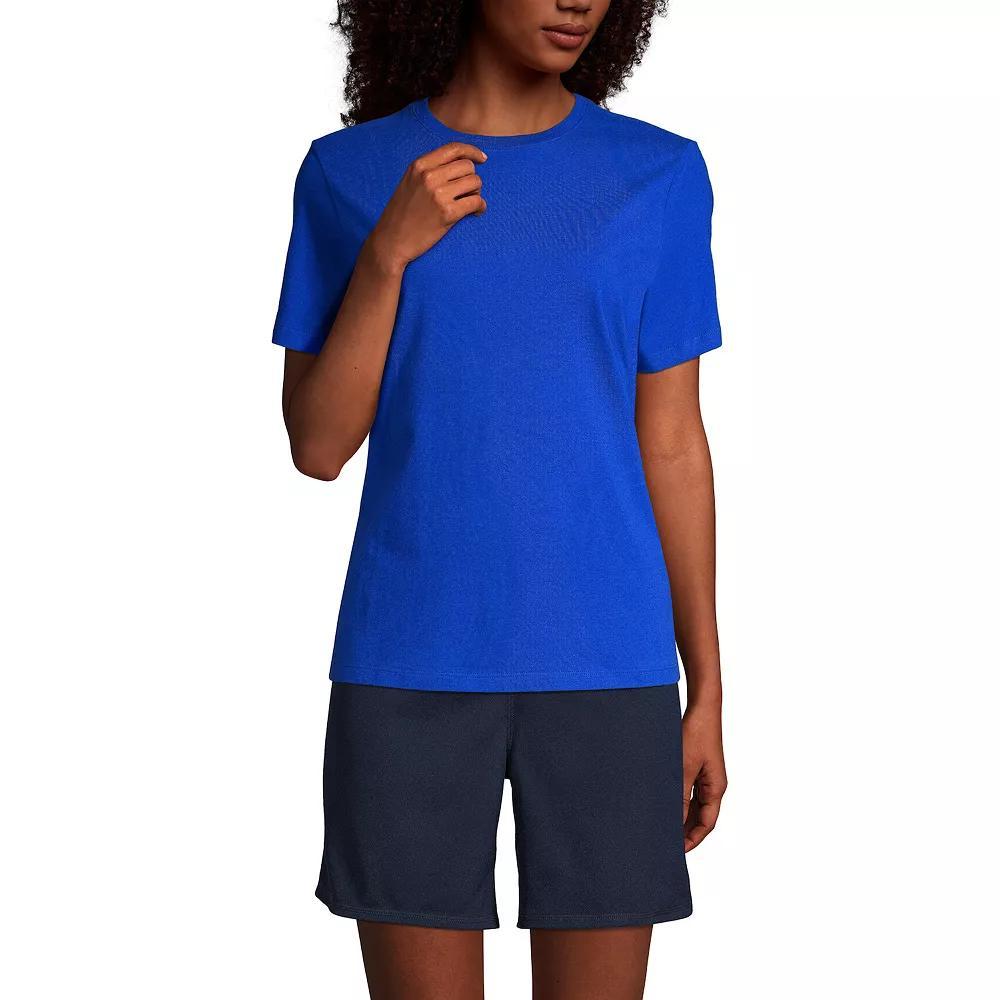 Women's Lands' End Short Sleeve Essential Tee, Size: Medium, Ice Pink Product Image
