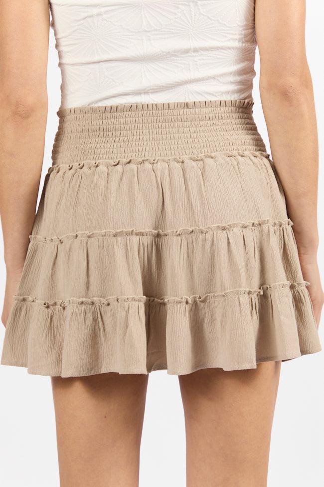 Through The Garden Ivory Pink And Red Floral Mini Skort SALE Product Image