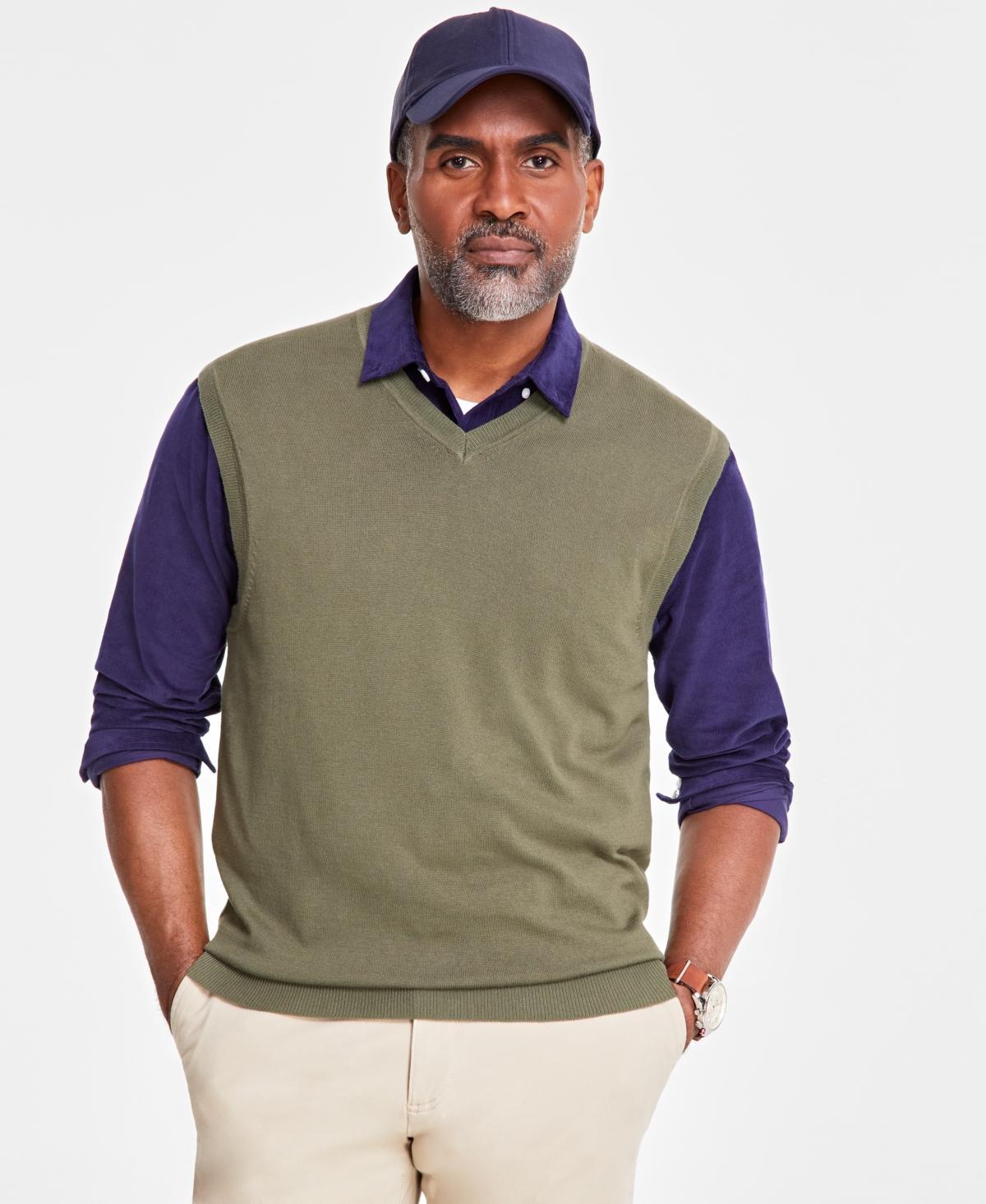 Club Room Mens Solid V-Neck Sweater Vest, Created for Macys Product Image