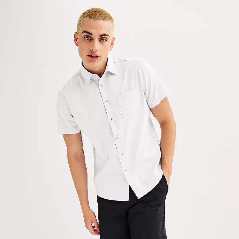 Men's FLX Slim Performance Untucked-Fit Button Down Shirt, Size: Large SLIM, Red Tasting Product Image