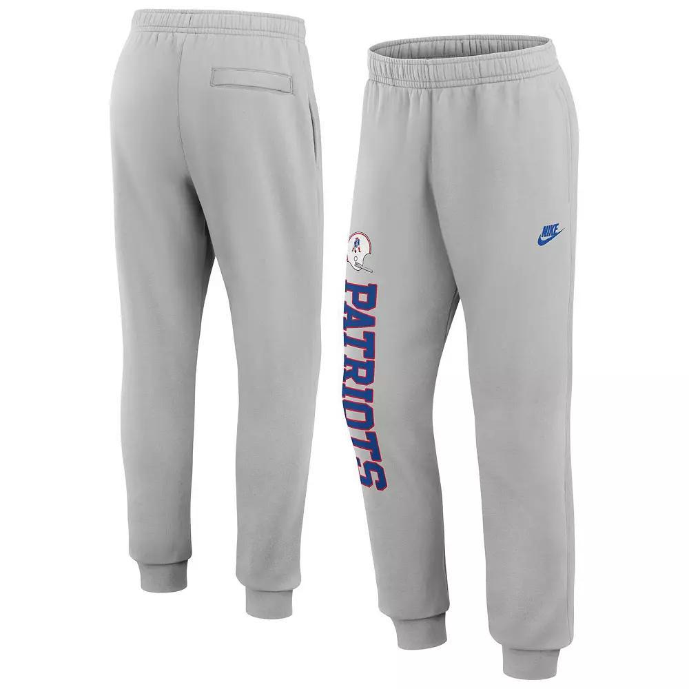 Men's Nike Silver New England Patriots Rewind Club Fleece Joggers, Size: 2XL Product Image