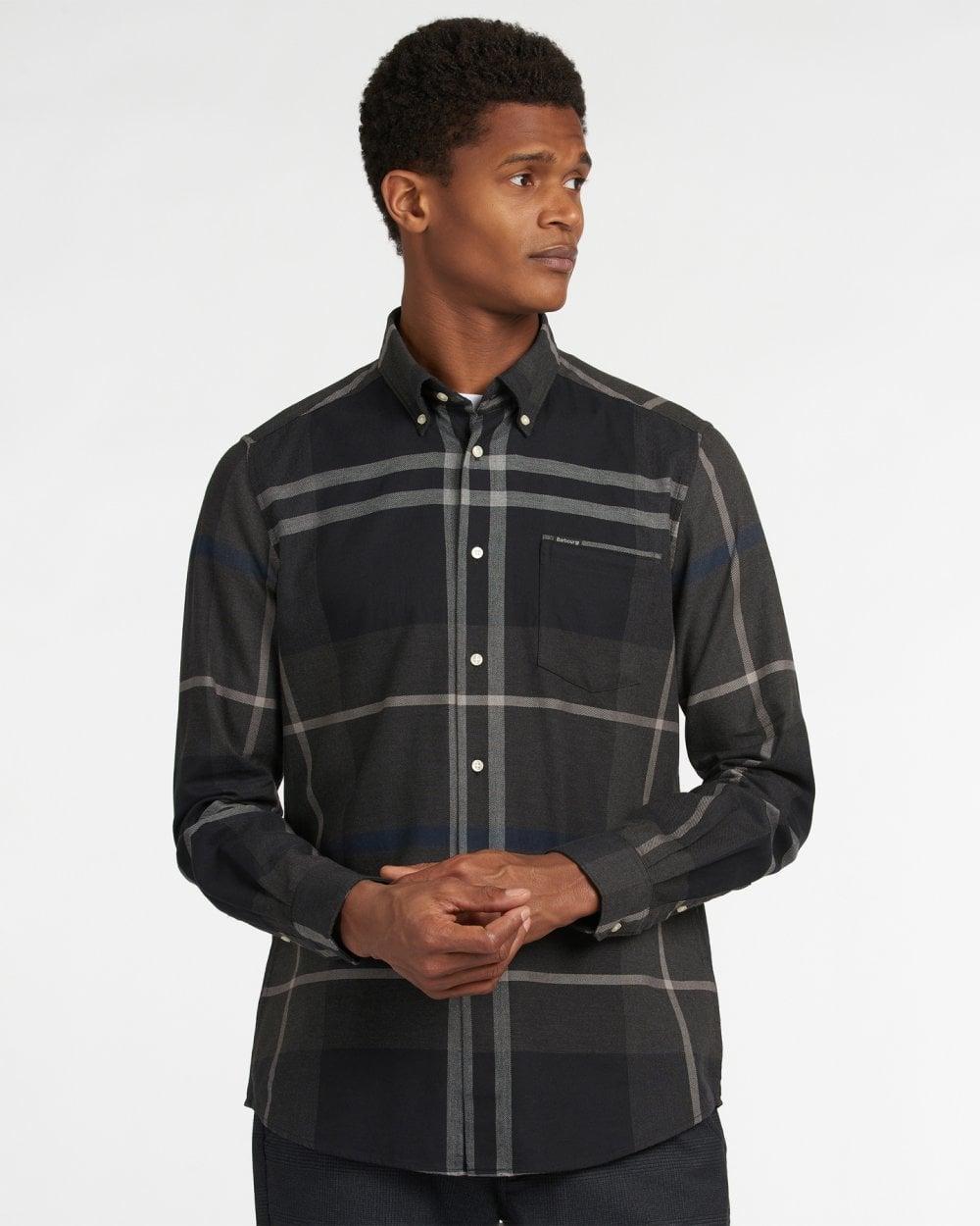 BARBOUR Dunoon Tailored Fit Plaid Button-down Shirt In Graphite Product Image