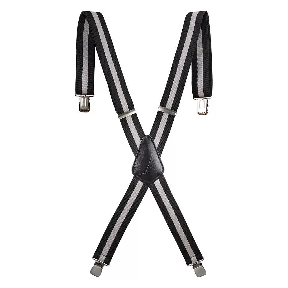Men's Nautica Striped Suspenders, Gray Product Image