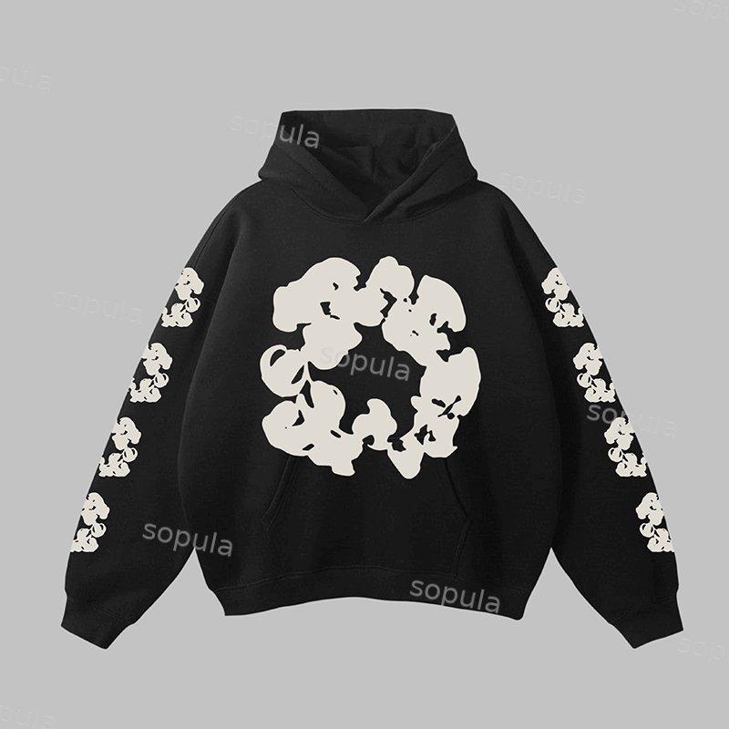 Essential Flower Wreath Graphic Print Pocket Hoodie Product Image