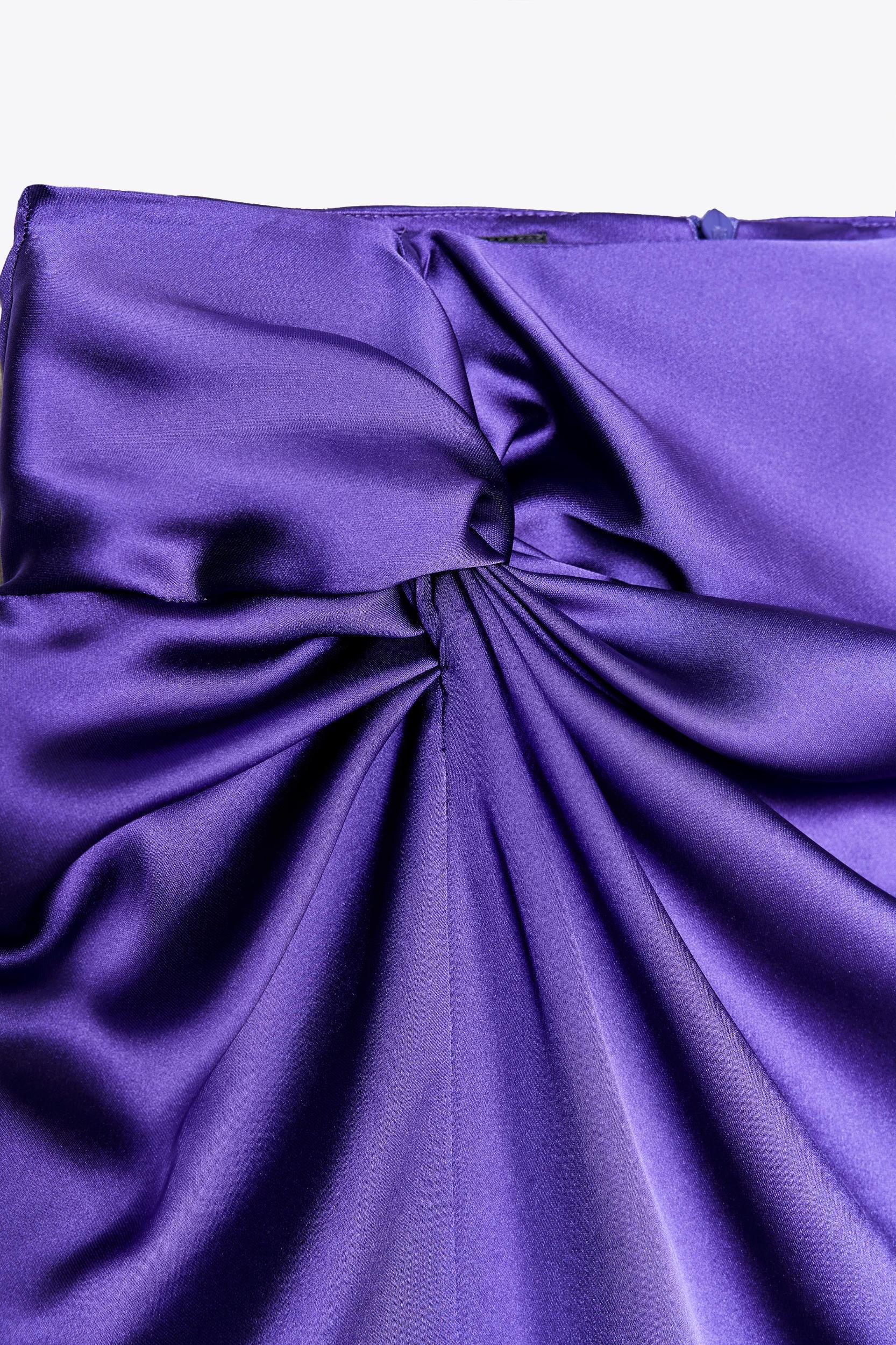 KNOTTED SATIN EFFECT MIDI SKIRT Product Image