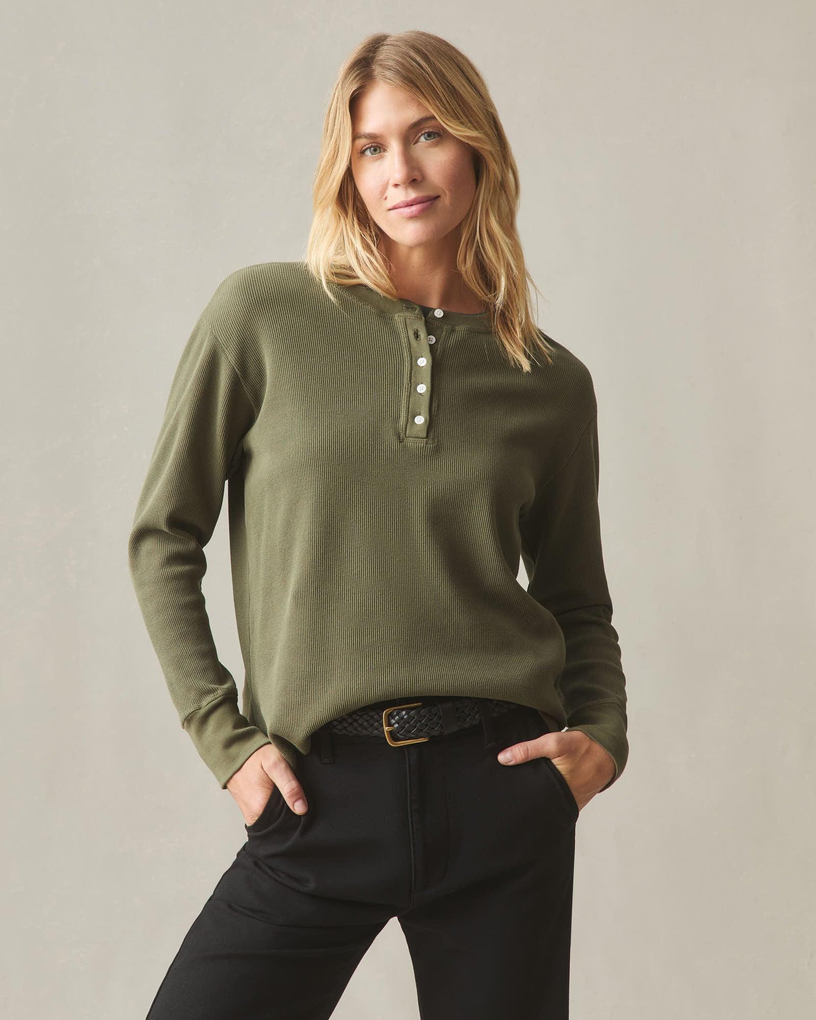 Women's Thermal Henley - Olive Product Image