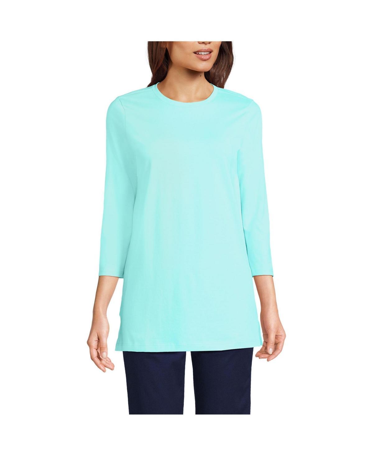 Women's Lands' End Supima Cotton Crewneck Tunic, Size: XL, Fresh Ivory Product Image