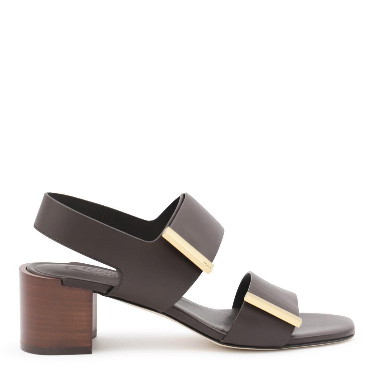 TOD'S Brown Leather Sandals Product Image