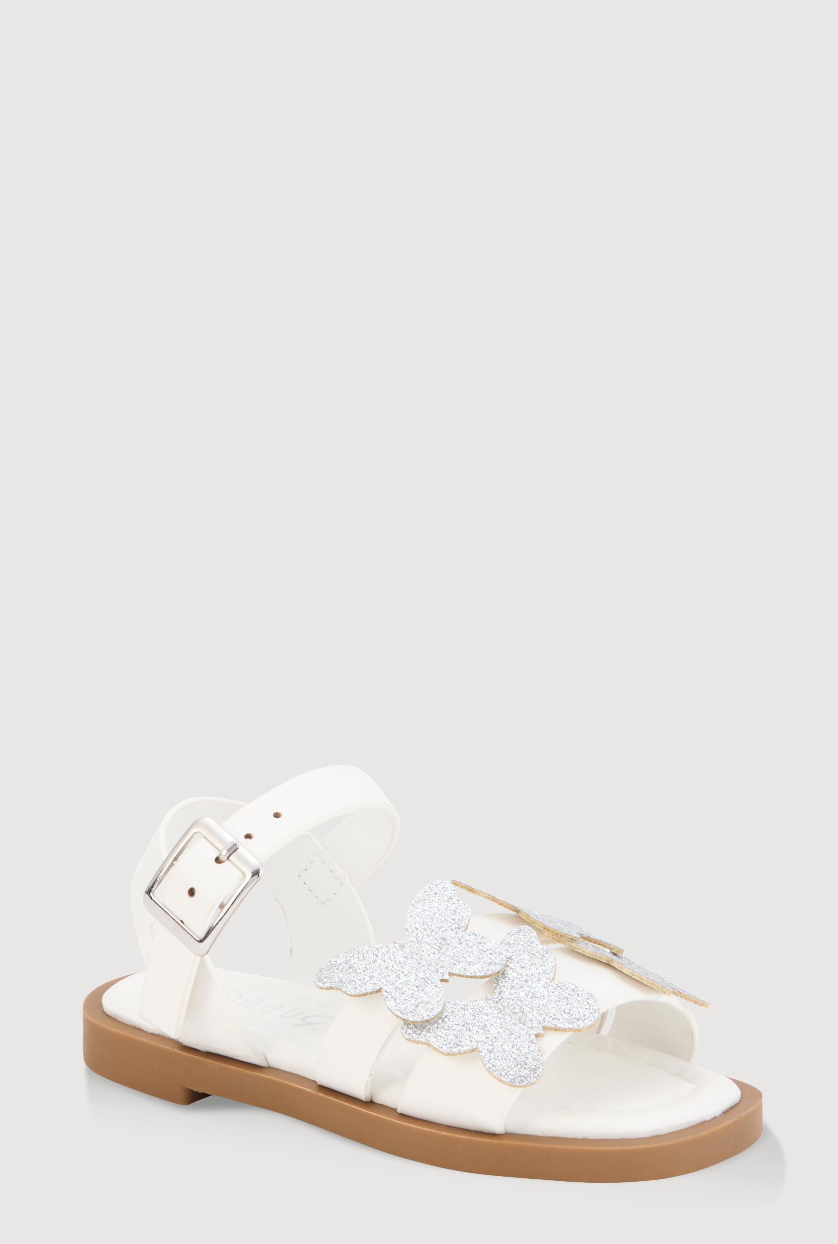 Womens Toddler Girls Glitter Butterfly Buckle Strap Sandals Product Image