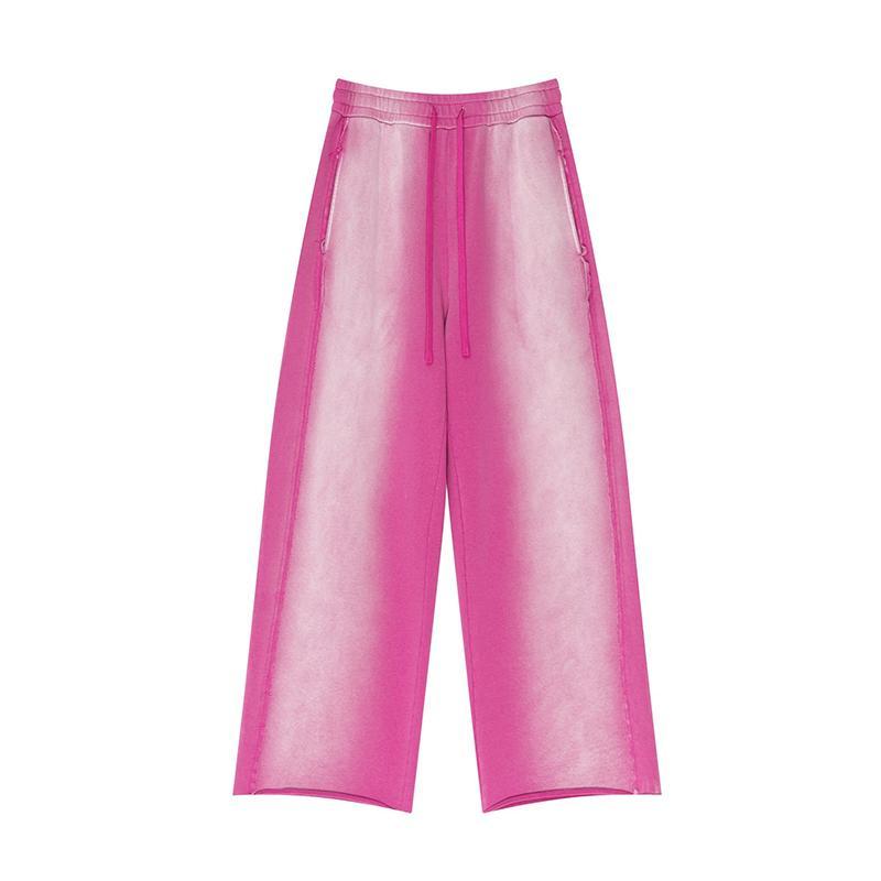 Vintage Washed Ragged-hem Wide-leg Sweatpants Product Image
