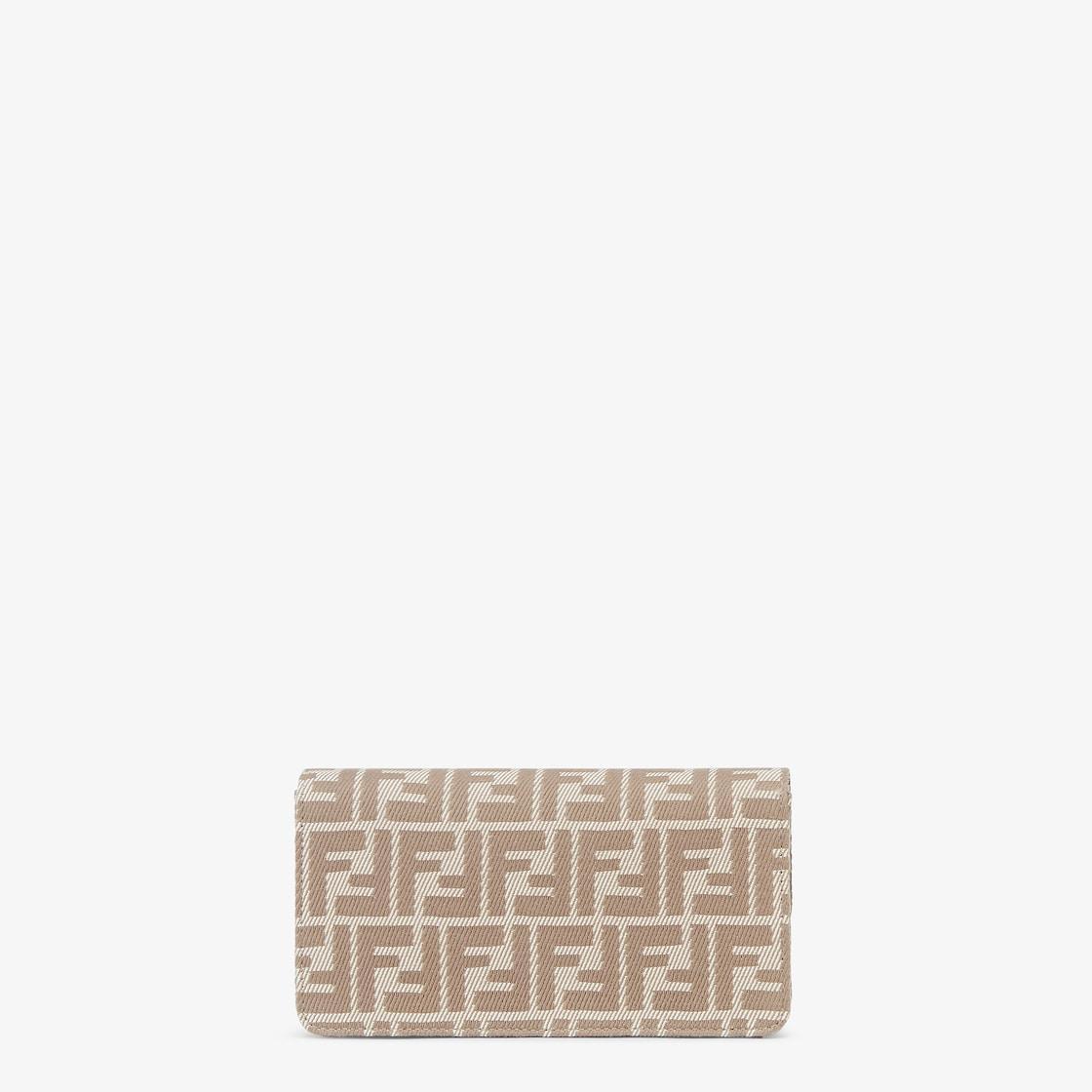Wallet On Chain BaguetteBeige denim-effect FF jacquard wallet Product Image