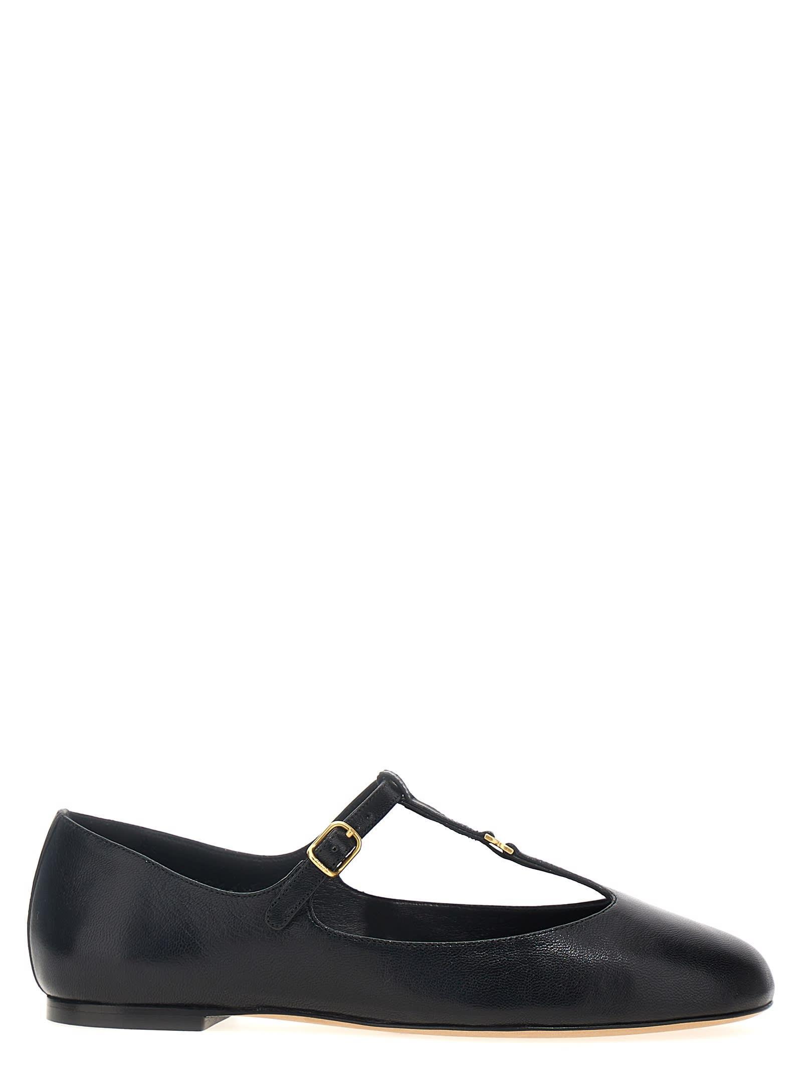 CHLOÉ Marcie Embellished Leather Ballet Flats In Black Product Image